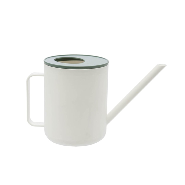 MUG Blanco y Verde Bosque. Regadera de plástico, 1L