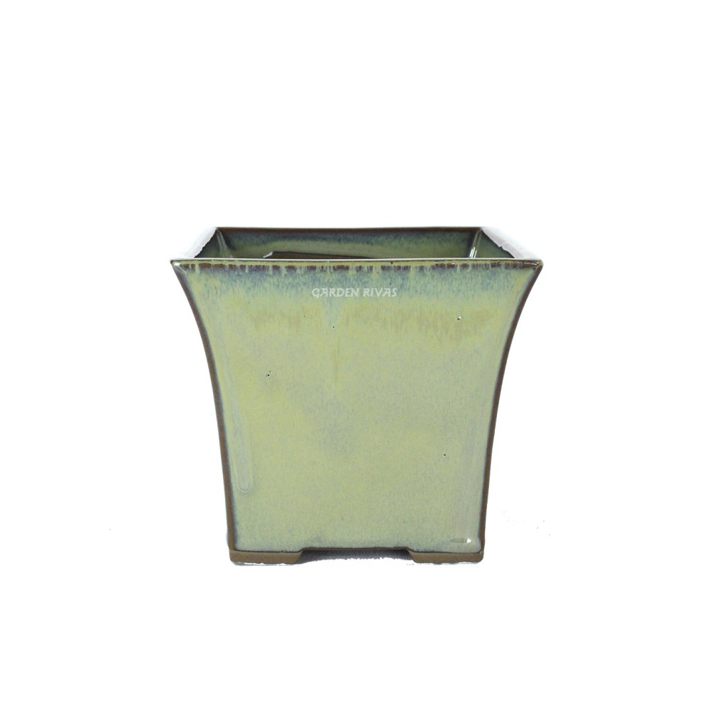 Maceta semicascada, 12,5cm. Japonesa verde envejecido