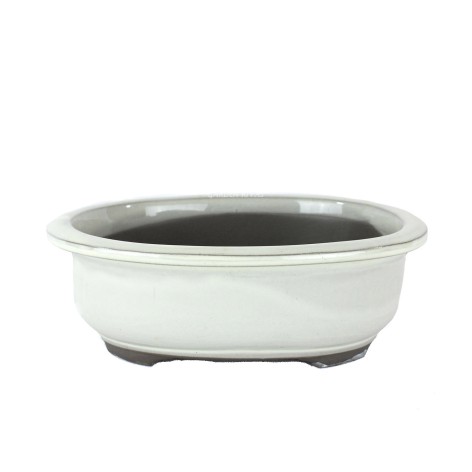 Maceta oval, 21cm. Japonesa crema