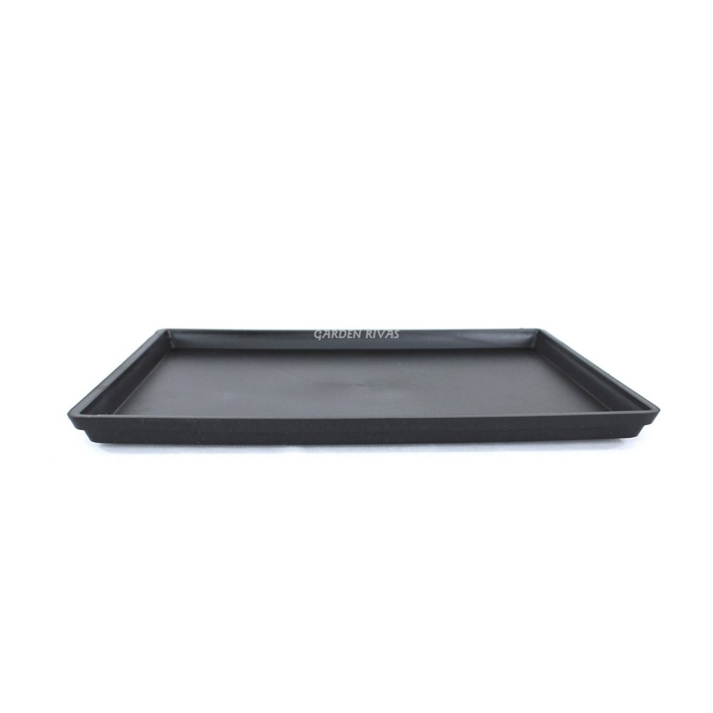 Plato/bandeja rectangular, 24cm. Plástico negro