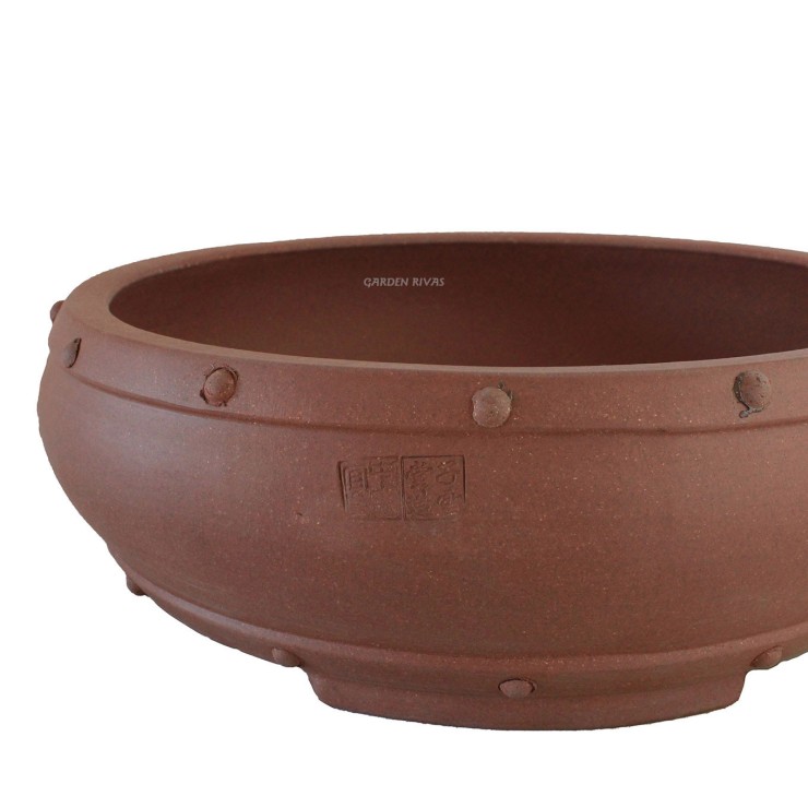 Maceta redonda, 38cm. Gres Yixing S/E