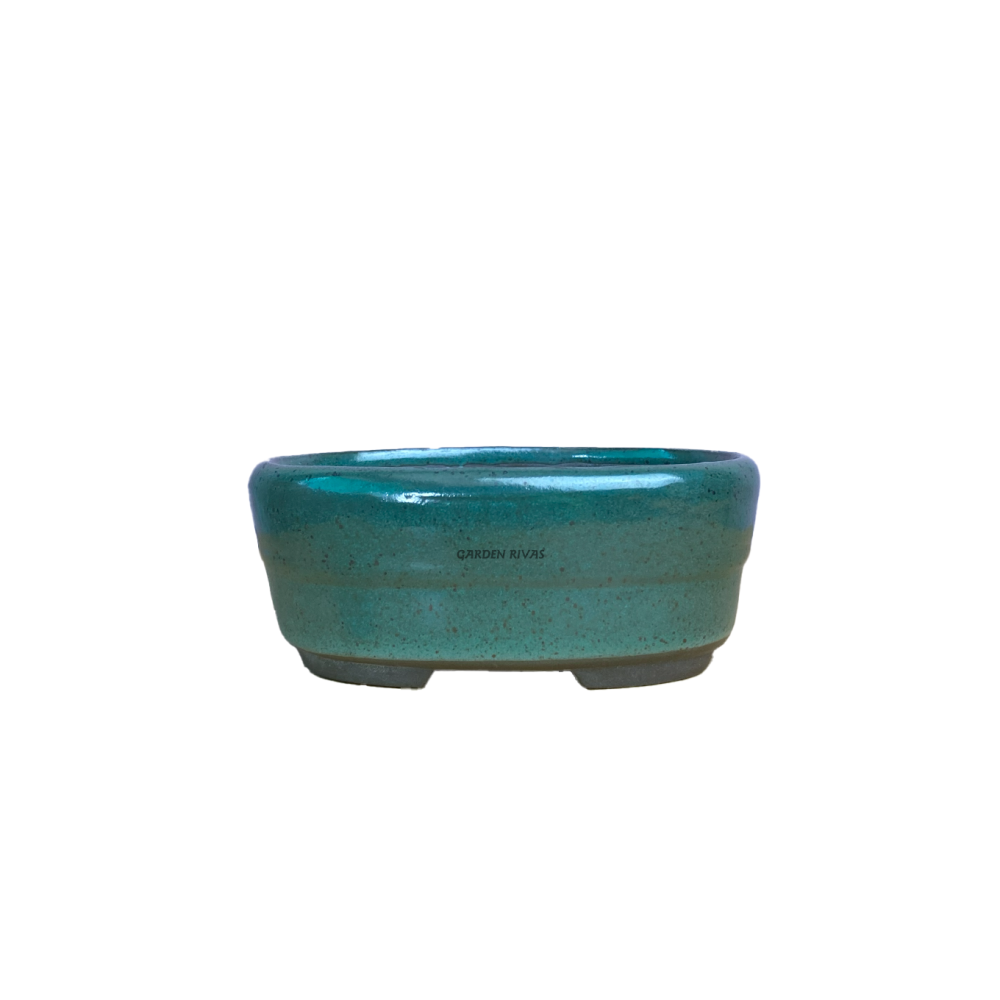 Maceta ovalada, 11,5cm. Japonesa verde.