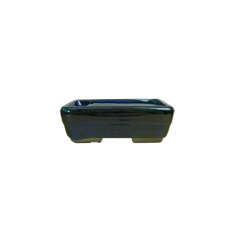 Maceta rectangular, 12cm. Japonesa azul.