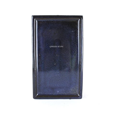 Plato rectangular para bonsái de 10 años, 25cm. Gres azul