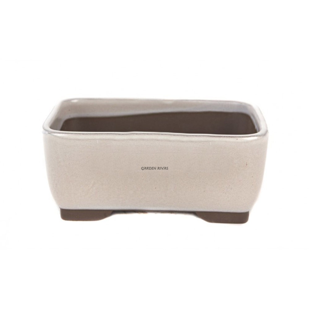 Maceta rectangular, 13,5cm. Japonesa blanco