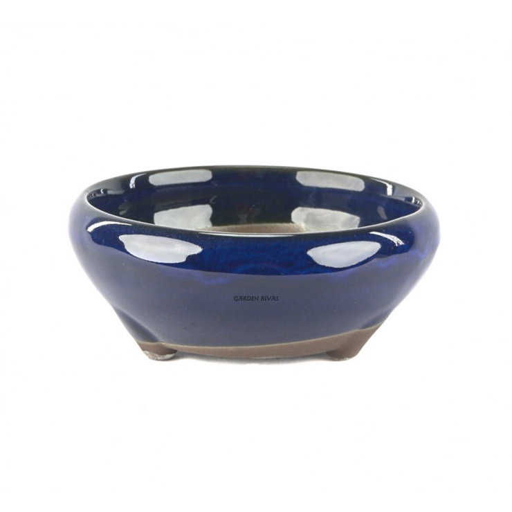 Maceta oval, Ø 13cm. Japonesa azul