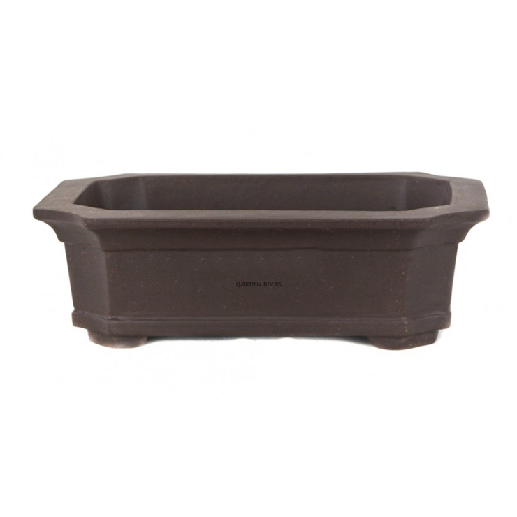 Maceta rectangular, 23cm. Yixing. Gres SIN esmaltar