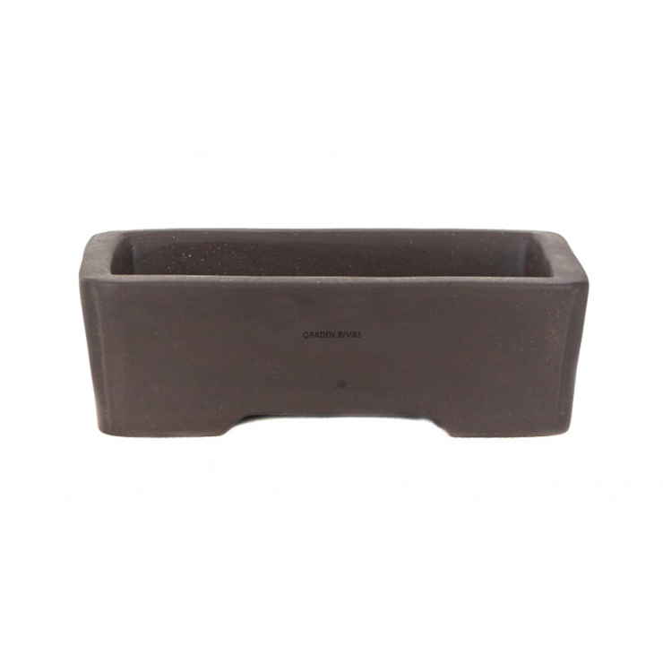 Maceta rectangular, 15,5cm. Yixing. Gres SIN esmaltar